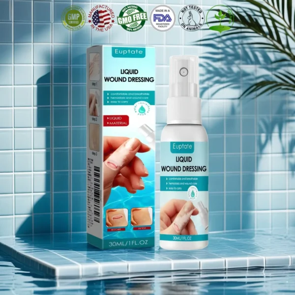 Euptate® WoundShield Pain-Free Spray –1 Minute 99.999% Bacteria Kill, Painless & Portable for All Cuts, Scrapes & Piercings!